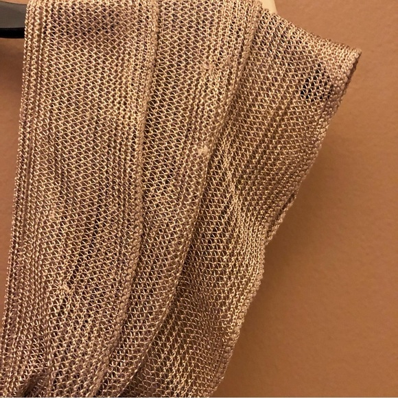 Max Studio Ruffle Fringe Sleeveless Tiered‎ Dress Gold Metallic XS - Picture 6 of 7